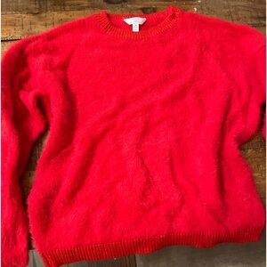 Red fluffy Sweater